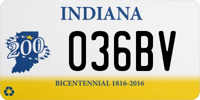 IN license plate 036BV