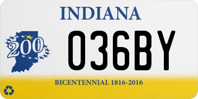 IN license plate 036BY
