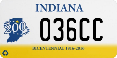 IN license plate 036CC