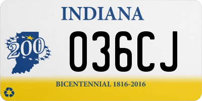 IN license plate 036CJ