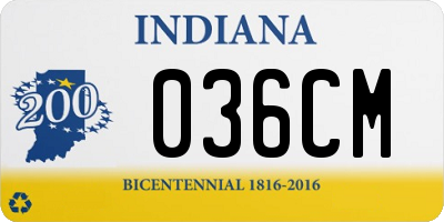 IN license plate 036CM