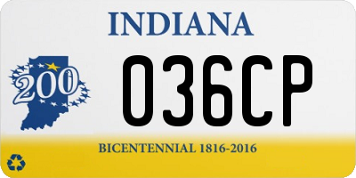 IN license plate 036CP