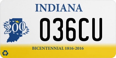 IN license plate 036CU