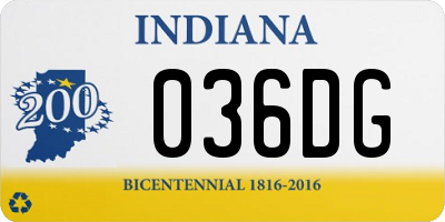 IN license plate 036DG