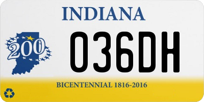 IN license plate 036DH