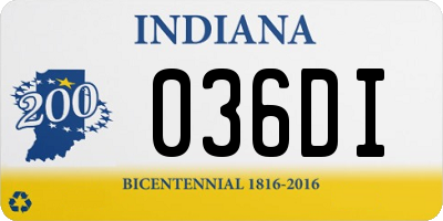 IN license plate 036DI