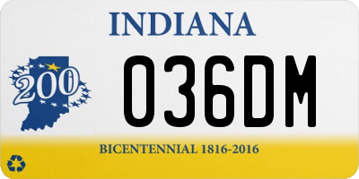 IN license plate 036DM