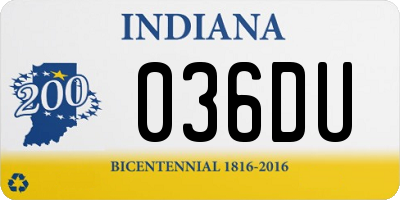 IN license plate 036DU