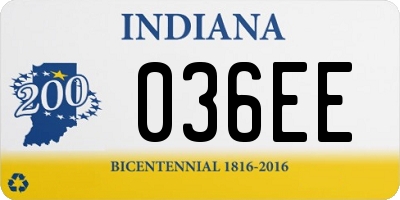 IN license plate 036EE