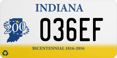 IN license plate 036EF