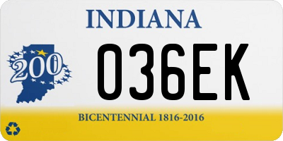 IN license plate 036EK