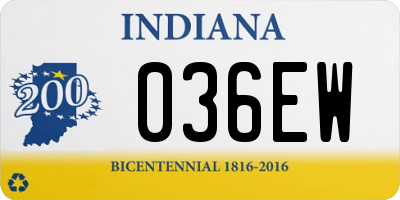 IN license plate 036EW