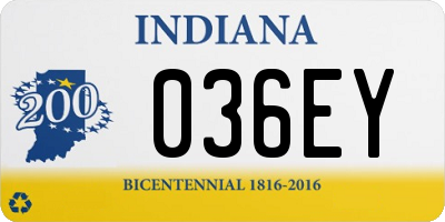 IN license plate 036EY