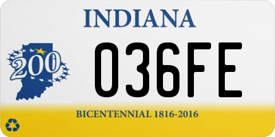 IN license plate 036FE