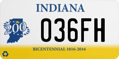 IN license plate 036FH