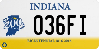 IN license plate 036FI