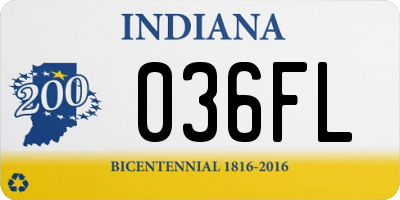 IN license plate 036FL