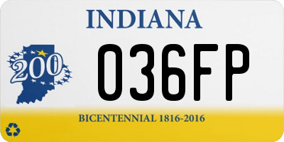 IN license plate 036FP