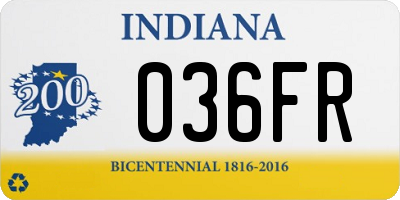 IN license plate 036FR