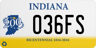 IN license plate 036FS