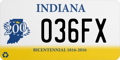 IN license plate 036FX