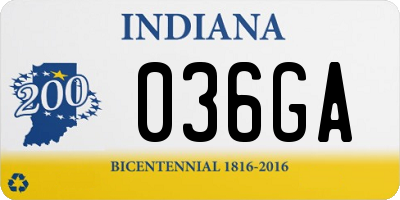 IN license plate 036GA