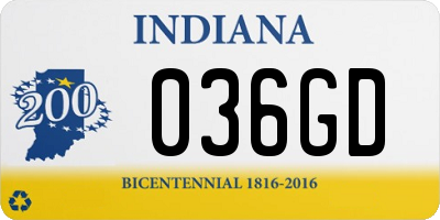 IN license plate 036GD