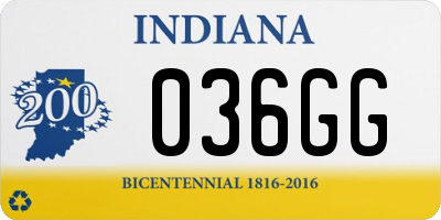 IN license plate 036GG