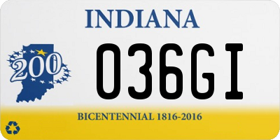 IN license plate 036GI