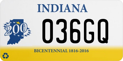 IN license plate 036GQ