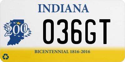 IN license plate 036GT