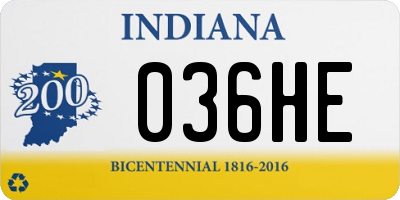 IN license plate 036HE