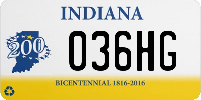 IN license plate 036HG