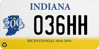 IN license plate 036HH