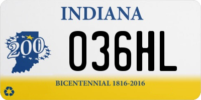 IN license plate 036HL