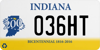 IN license plate 036HT