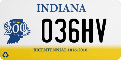 IN license plate 036HV