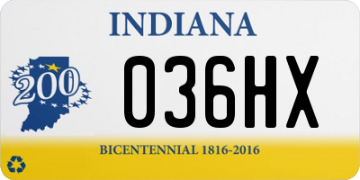 IN license plate 036HX