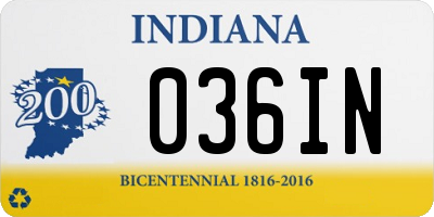 IN license plate 036IN