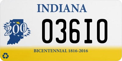IN license plate 036IO