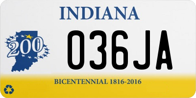 IN license plate 036JA