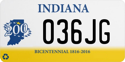IN license plate 036JG