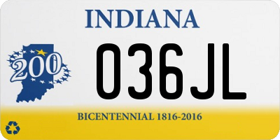 IN license plate 036JL