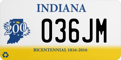 IN license plate 036JM