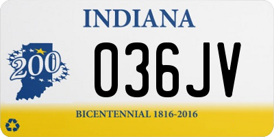 IN license plate 036JV