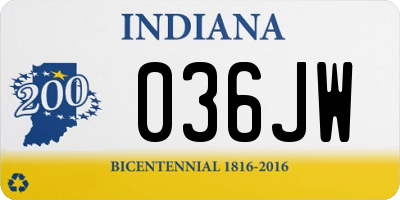 IN license plate 036JW