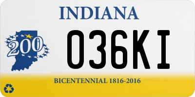 IN license plate 036KI