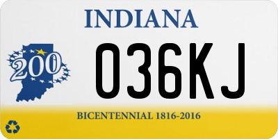 IN license plate 036KJ