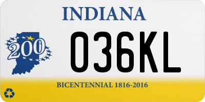 IN license plate 036KL