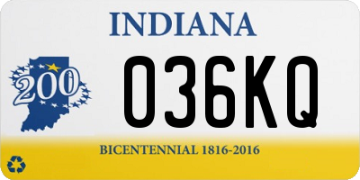 IN license plate 036KQ